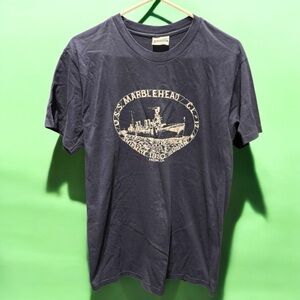 MARBLE 1990 Blue Short Sleeve Tee Casual LARGE